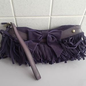 Hype Suede Leather Wristlet